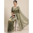 Olive Green Silk Saree Drape Style