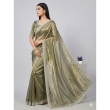 Olive Green Space Silk Saree Model Pose