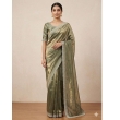 Full Length Olive Green Silk Saree