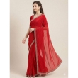 red saree with stone work embellishment elegant design
