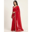 red georgette saree perfect for party and festive occasions