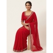 elegant red saree for women stylish traditional look