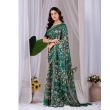 Green Floral Printed SareeGreen Floral Printed Saree