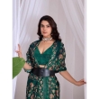 Green Satin Georgette Saree
