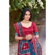 Firoji Lehenga with Floral Print and Foil Work Dupatta