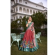 Red Jacquard Border Lehenga