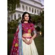 White & Red Lehenga Blouse Design