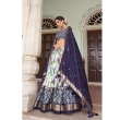 Navy Blue Tusser Silk Lehenga Choli