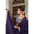 Navy Blue Lehenga with Foil Work Dupatta