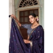 Navy Blue Silk Lehenga Set