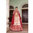 Red Floral Print Lehenga