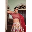Red Lehenga with Foil Work Dupatta