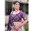 navy blue tusser silk lehenga choli with matching dupatta