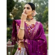 Purple Floral Print Lehenga