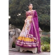 Purple Lehenga with Foil Work Dupatta