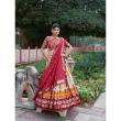 Red Floral Print Lehenga
