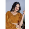 Yellow Lichi Silk Lehenga Blouse Design
