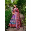 floral print lehenga with jacquard dupatta