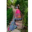 Pink tussar silk ethnic lehenga
