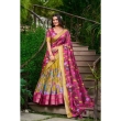 Tussar silk lehenga with jacquard border dupatta
