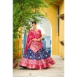 Designer blue jacquard lehenga set
