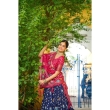 Stylish royal blue lehenga with dupatta