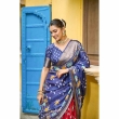 Elegant red navy blue lehenga for women