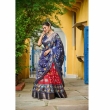 Red blue festive lehenga choli
