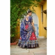 Traditional red blue ethnic wear
