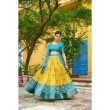 Women's yellow and blue lehenga for festive occasions