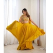 Women's mustard georgette lehenga for festive wear