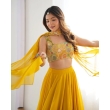 Stylish yellow lehenga choli with matching dupatta