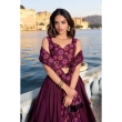 Women's wine lehenga with matching dupatta