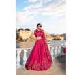 Elegant pink lehenga choli with floral print and dupatta