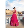 Beautiful pink tusser silk lehenga choli set for women