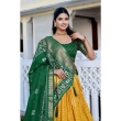 Elegant green printed lehenga choli with matching dupatta