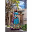 Stylish floral printed firozi lehenga choli with traditional ethnic appeal