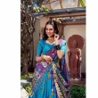 Beautiful firozi ethnic lehenga set featuring floral prints and designer dupatta
