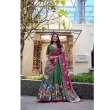 Elegant mehendi green lehenga choli crafted in premium tusser silk with floral print and dupatta