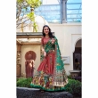 Elegant red lehenga choli with floral print and traditional ethnic styling