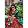 Red floral printed Tusser silk lehenga choli for wedding and festive occasions