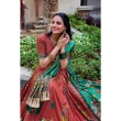 Stylish red lehenga choli with printed dupatta and designer ethnic look