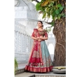 Elegant ivory purple lehenga choli with traditional floral print and dupatta