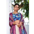 Elegant party wear lehenga choli with floral print, foil work and stylish dupatta