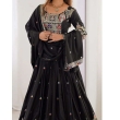 Elegant black embroidered lehenga choli with sequence work dupatta