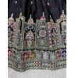 Complete black lehenga choli set with matching embroidered dupatta
