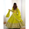 Elegant lime green lehenga choli suitable for weddings and celebrations