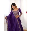 Women's purple lehenga choli with sequence embroidery and elegant dupatta