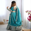 Ethnic teal green lehenga choli with premium embroidery sequence work