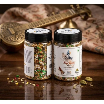 Assorted Duiba Raag Yaman mouth freshener jars available in multiple pack sizes